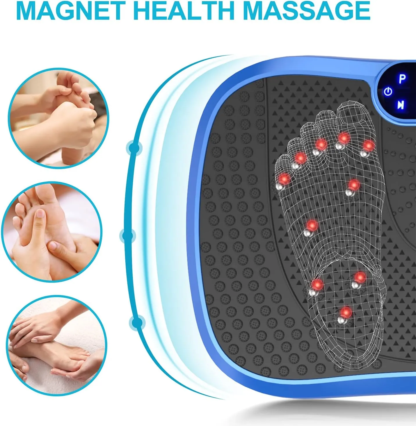 Vibration Plate Fitness Platform Exercise Machine Vibrating Lymphatic Drainage Shaking Full Body Shaker Workout Vibrate Stand Shake Board Sport Gym for Weight Loss Fat Burner for Women Men