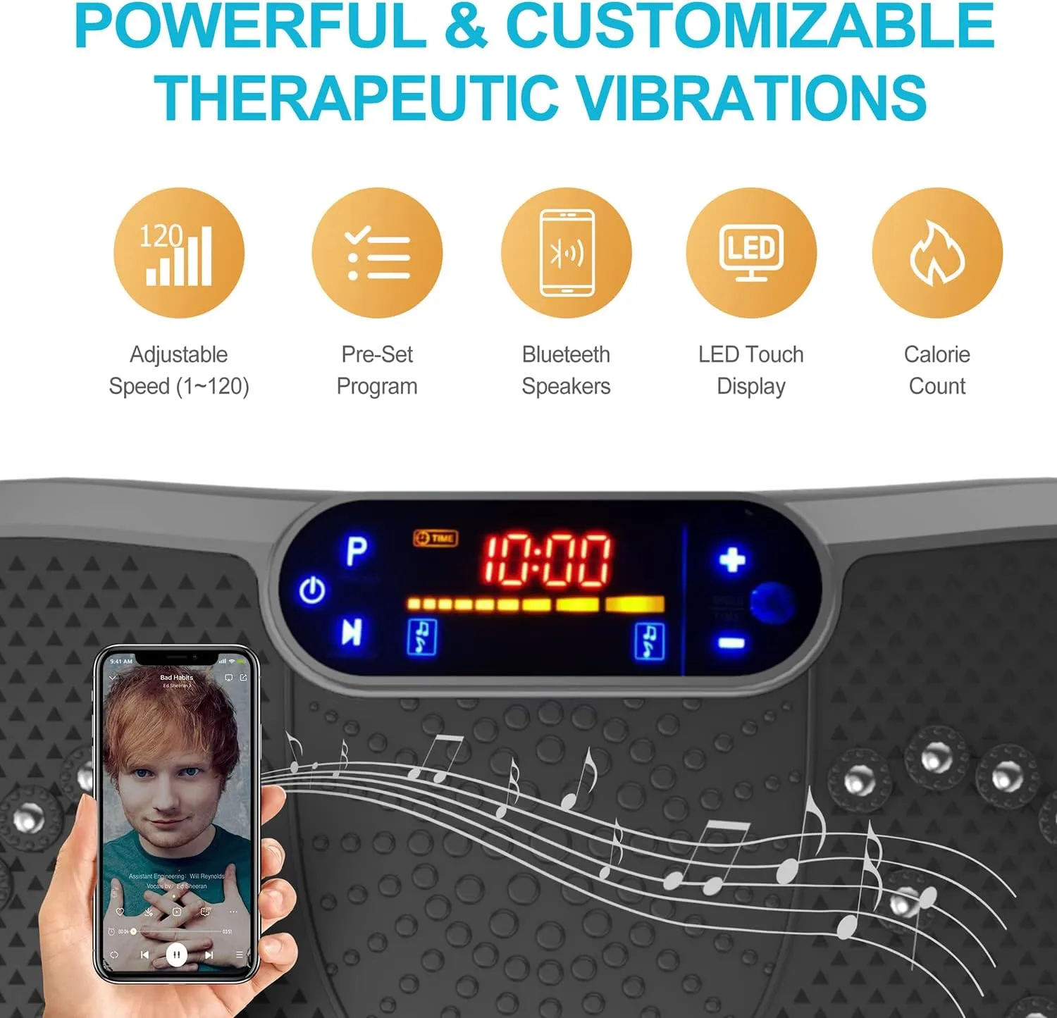 Vibration Plate Fitness Platform Exercise Machine Vibrating Lymphatic Drainage Shaking Full Body Shaker Workout Vibrate Stand Shake Board Sport Gym for Weight Loss Fat Burner for Women Men