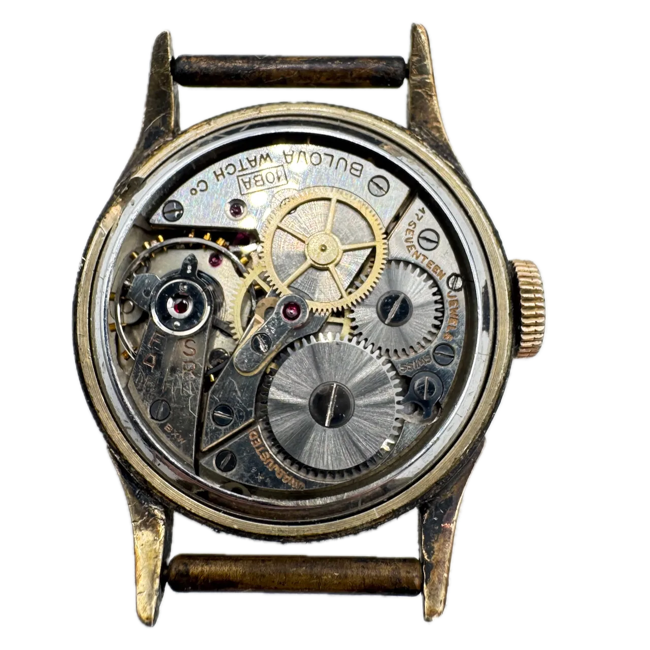 Vintage 1933 Bulova Military Ladies Mechanical Wristwatch 10 BA Steel & 10k RGP