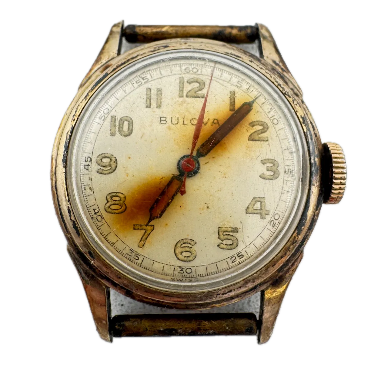 Vintage 1933 Bulova Military Ladies Mechanical Wristwatch 10 BA Steel & 10k RGP