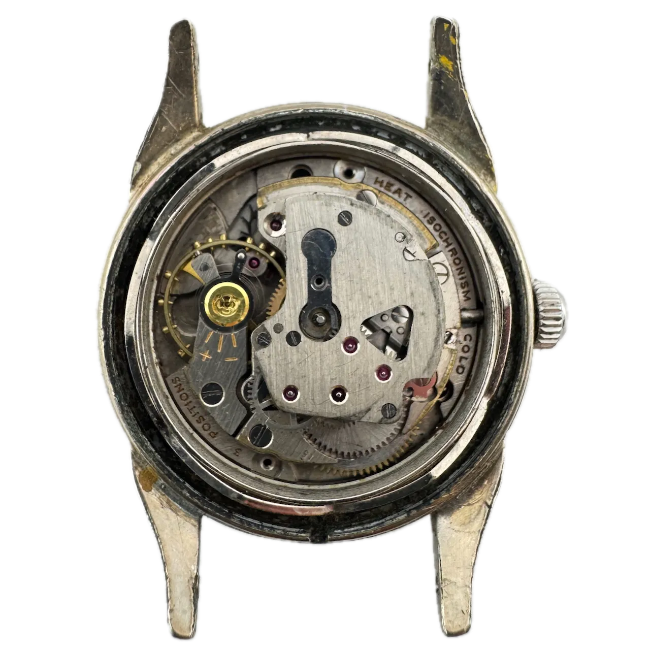 Vintage 1953 Bulova Black Sunburst Men's Automatic Wristwatch Steel & Chrome