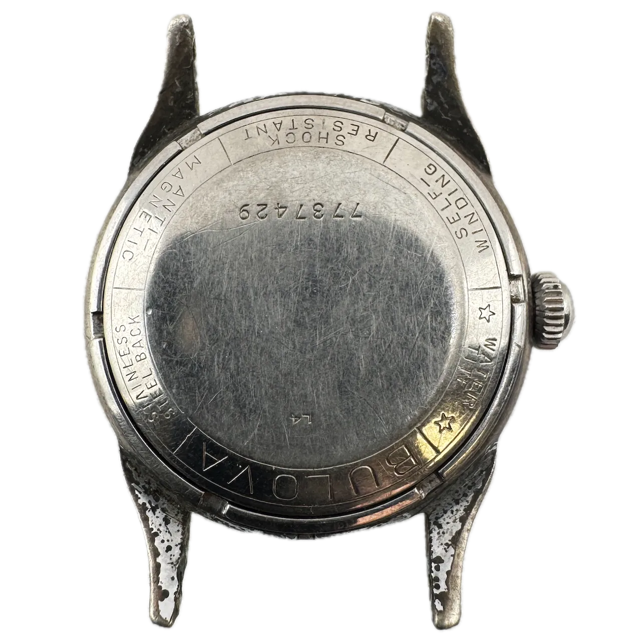 Vintage 1954 Bulova Black Sunburst 23 J Men's Automatic Wristwatch 10 BPAC USA