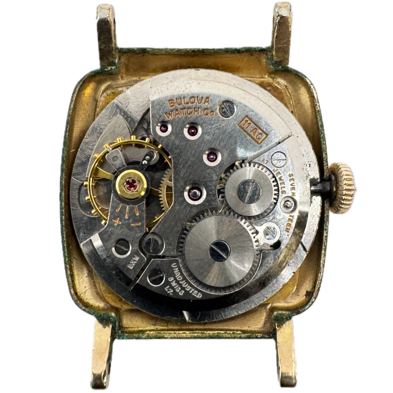 Vintage 1958 Bulova Men's Mechanical Wristwatch 11AC Swiss Steel & 10k RGP