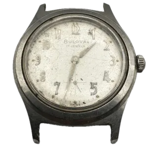 Vintage 1960 Bulova Thin Small Seconds Men's Mechanical Wristwatch Swiss Steel