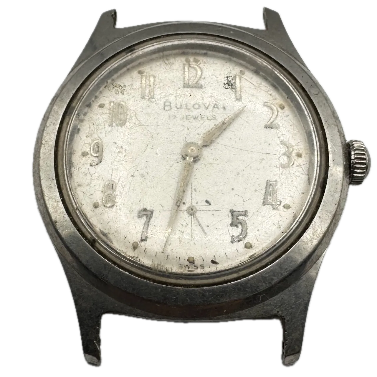 Vintage 1960 Bulova Thin Small Seconds Men's Mechanical Wristwatch Swiss Steel