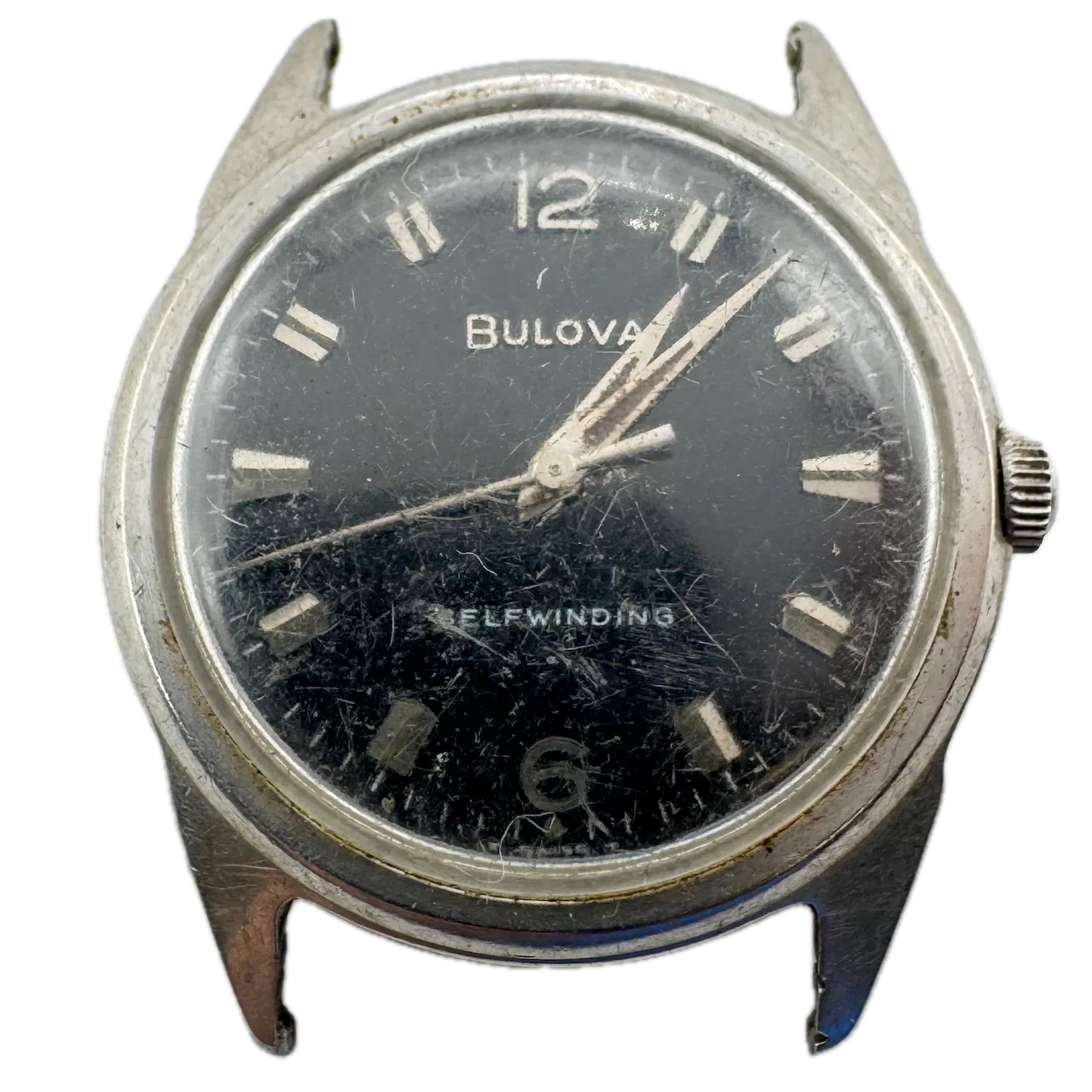 Vintage 1964 Bulova 2502 Black Men's Automatic Wristwatch 11 ALAC Swiss Steel