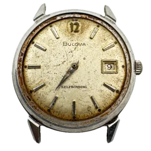 Vintage 1966 Bulova 2519 Horn Lugs Date Men's Automatic Wristwatch 11 ALACD