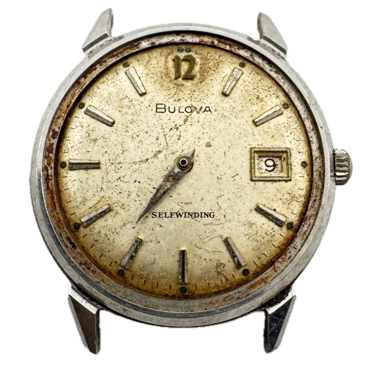 Vintage 1966 Bulova 2519 Horn Lugs Date Men's Automatic Wristwatch 11 ALACD