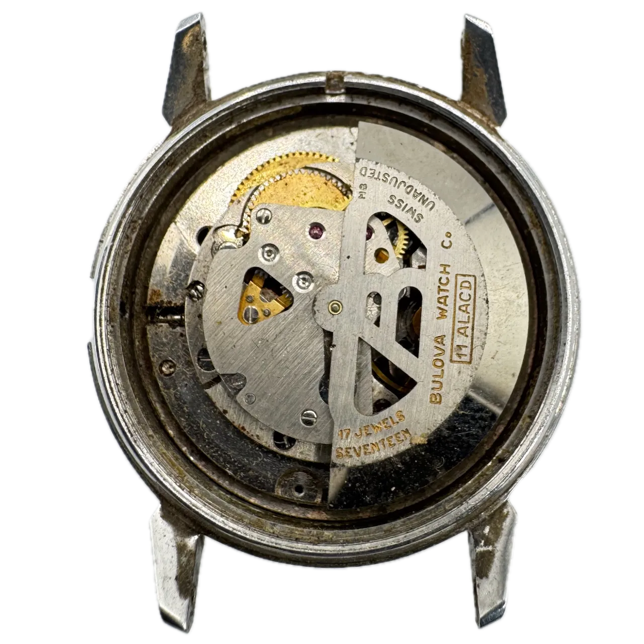 Vintage 1968 Bulova Sunburst Date Men's Automatic Wristwatch 11 ALACD Steel