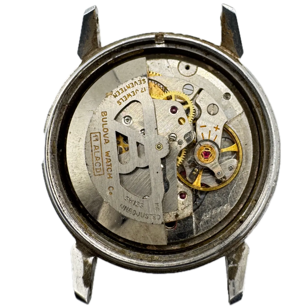 Vintage 1968 Bulova Sunburst Date Men's Automatic Wristwatch 11 ALACD Steel