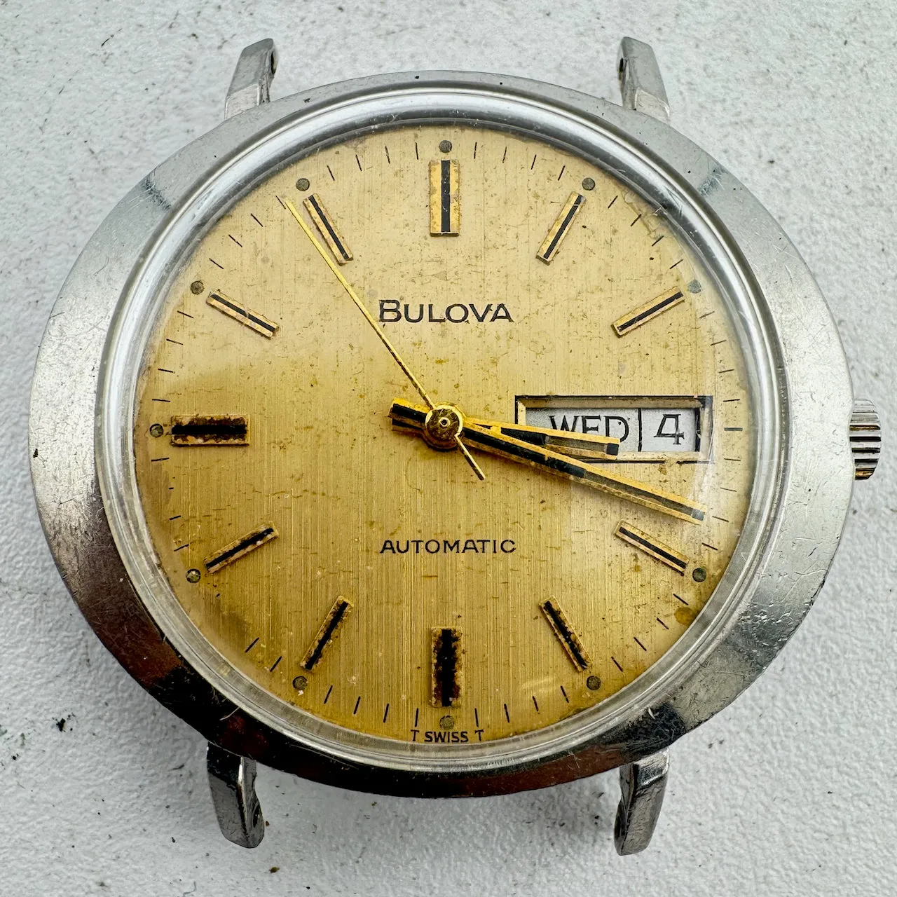 Vintage 1973 Bulova T-3092 UFO Brushed Dial Men's Automatic Wristwatch 11 AOACB