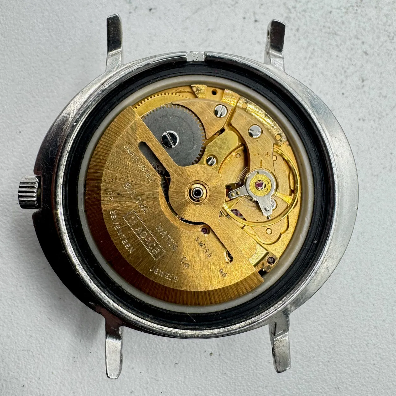 Vintage 1973 Bulova T-3092 UFO Brushed Dial Men's Automatic Wristwatch 11 AOACB