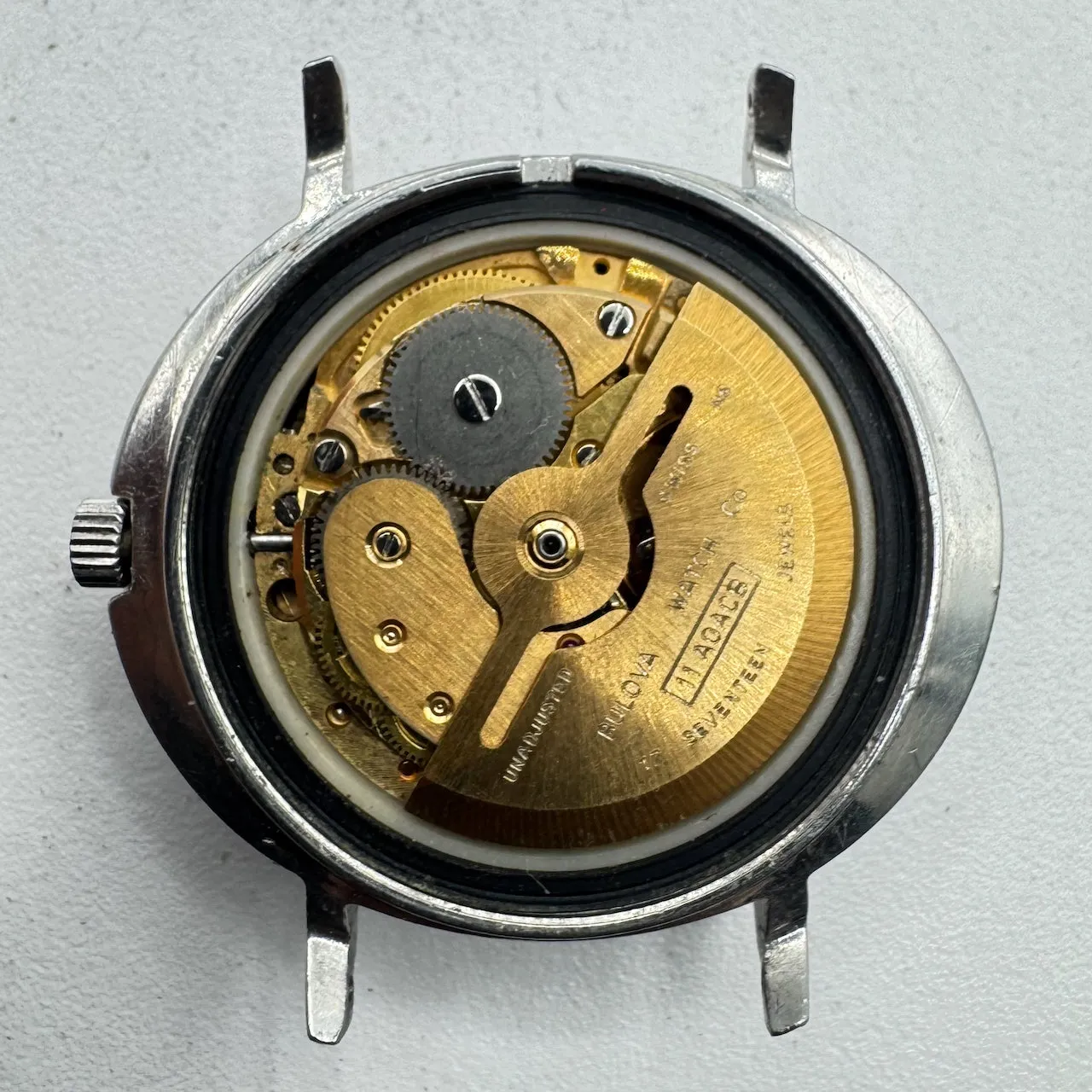Vintage 1973 Bulova T-3092 UFO Brushed Dial Men's Automatic Wristwatch 11 AOACB