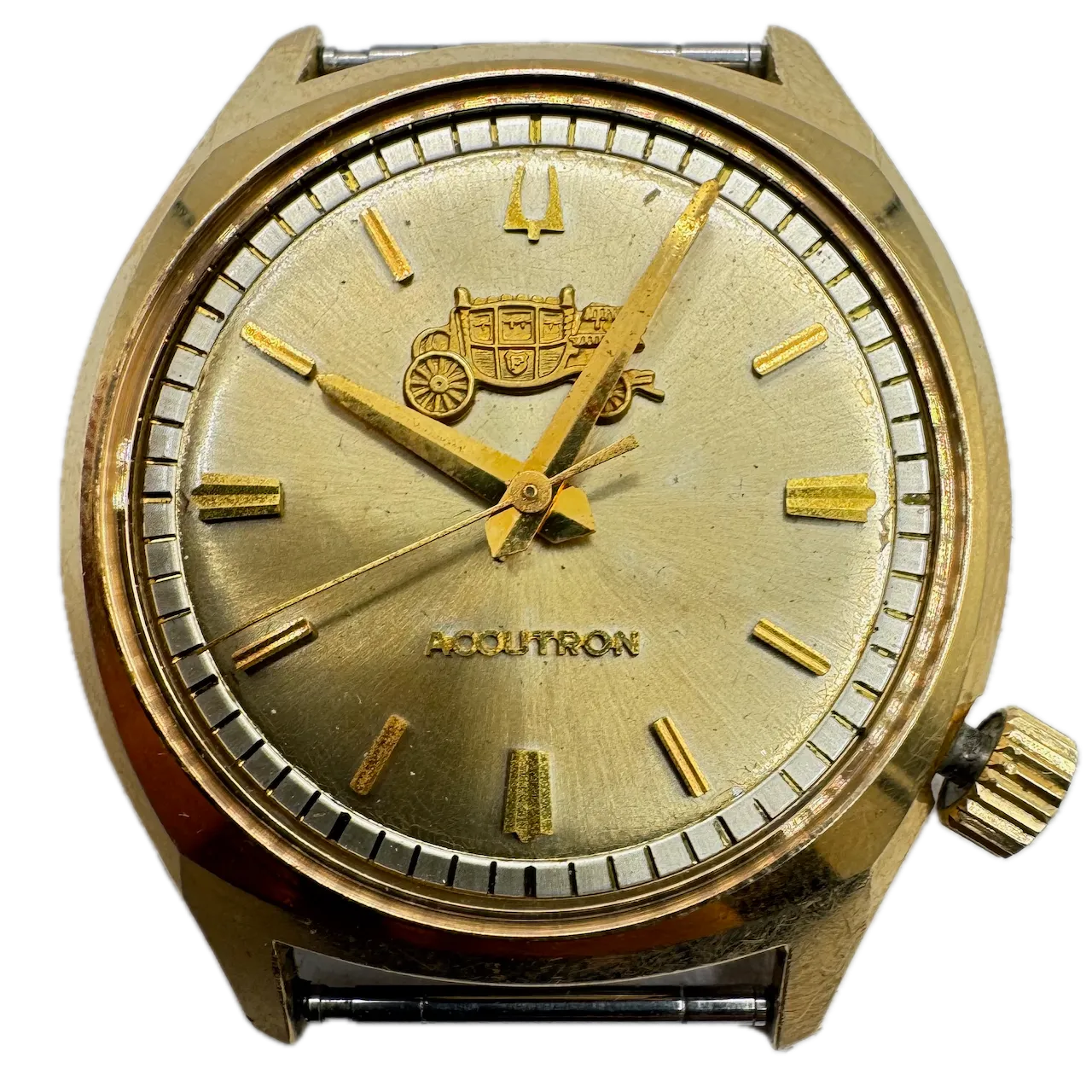 Vintage 1974 Accutron Fisher Body Div. Men's Tuning Fork Wristwatch 218 USA