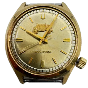 Vintage 1974 Accutron Fisher Body Div. Men's Tuning Fork Wristwatch 218 USA