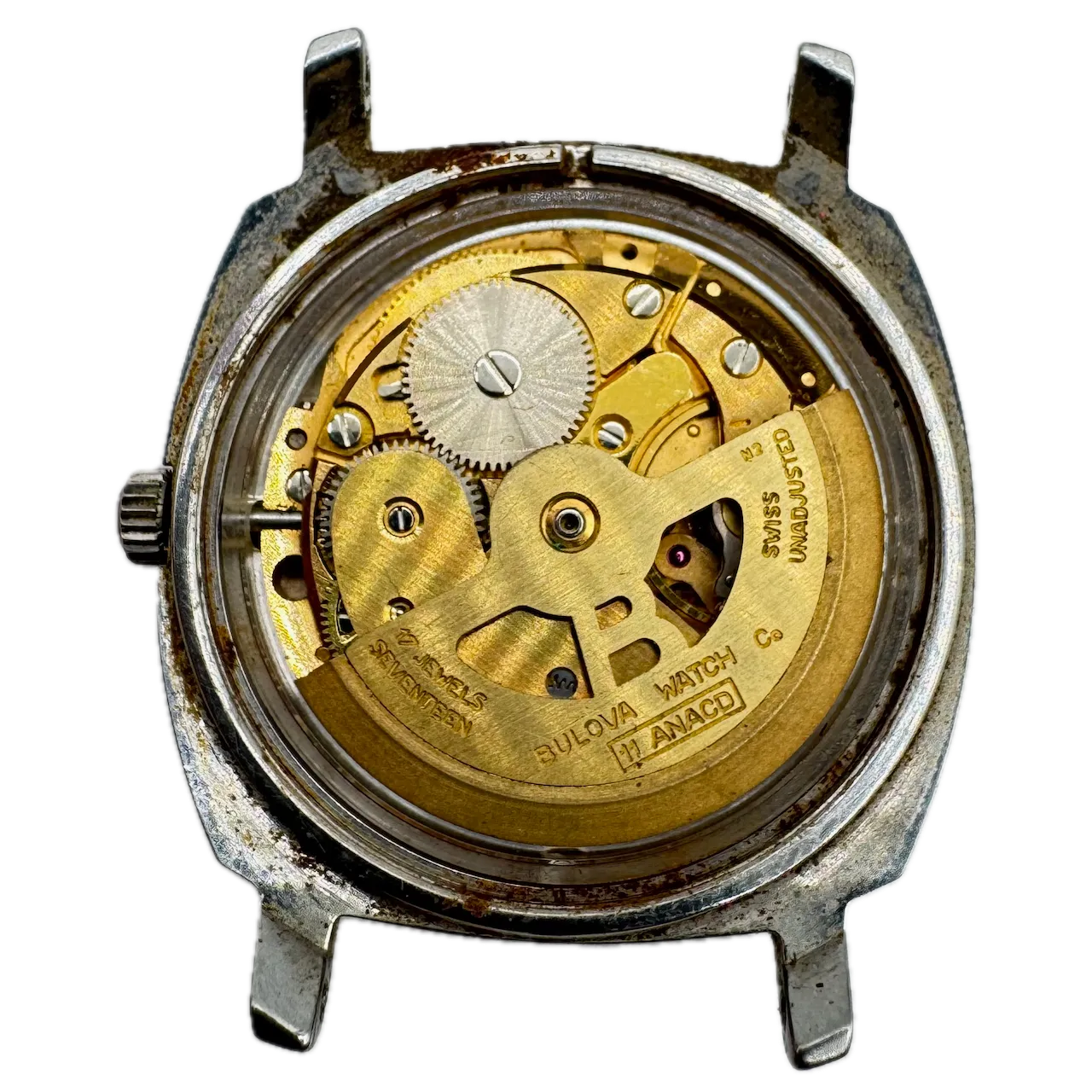 Vintage 33.5mm 1971 Bulova Sea King Crosshair Men's Automatic Wristwatch Steel