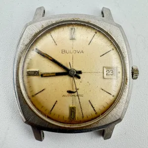 Vintage 33.5mm 1971 Bulova Sea King Crosshair Men's Automatic Wristwatch Steel