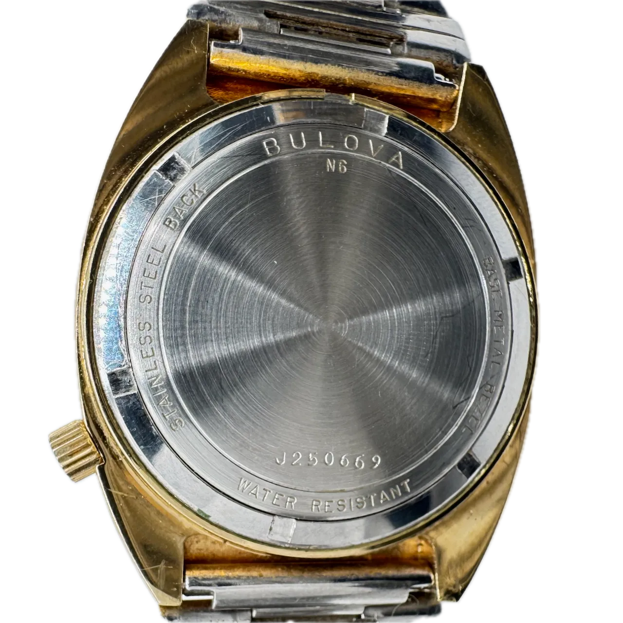 Vintage 36mm Bulova Accuquartz Gem Men's Tuning Fork Wristwatch 218 Gold Tone