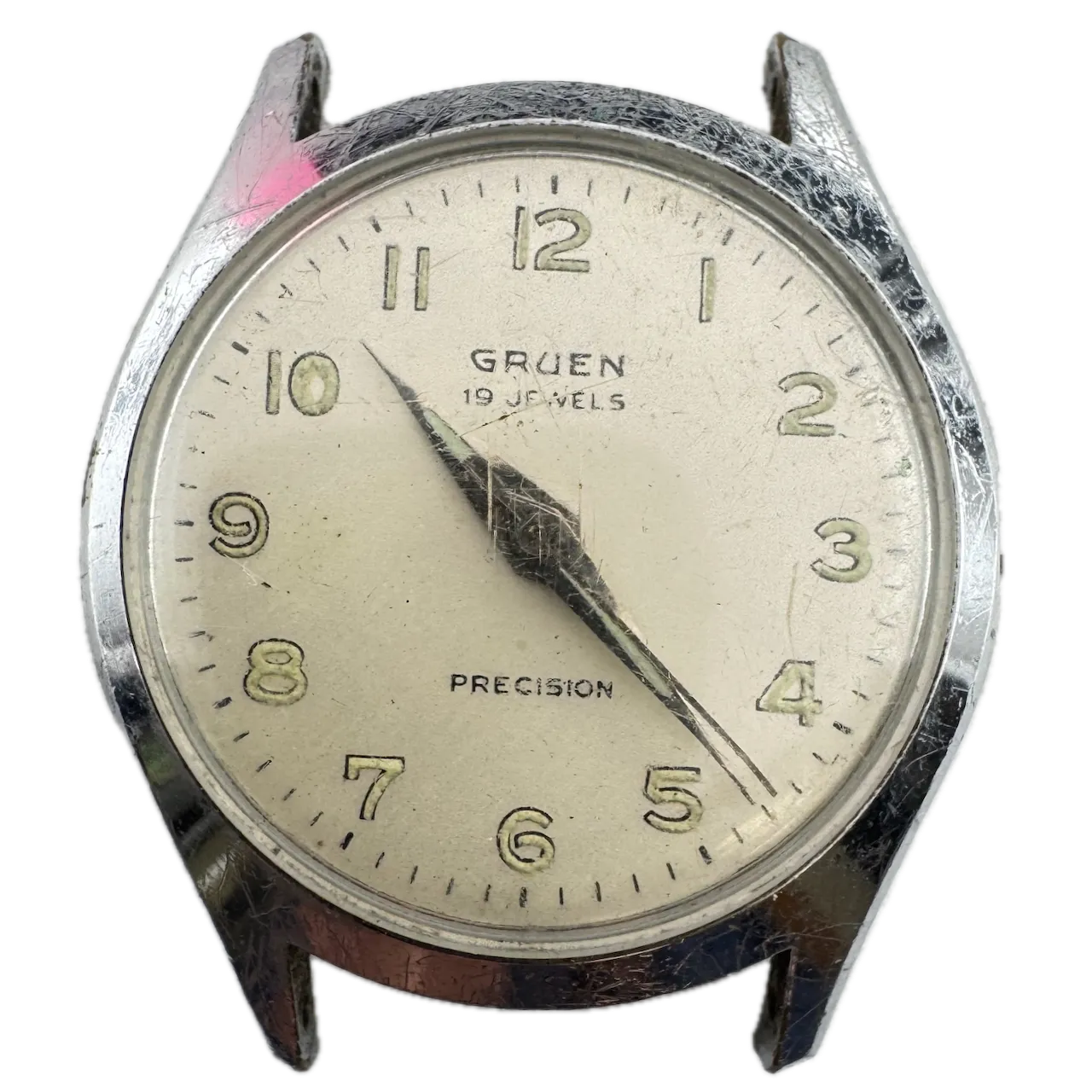 Vintage Gruen Precision Men's Mechanical Wristwatch 100 S USA Steel & Chrome