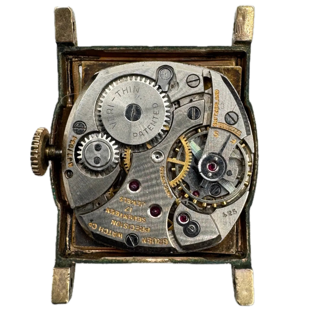 Vintage Gruen Veri-thin Men's Mechanical Wristwatch 425 Swiss 10k Gold Filled