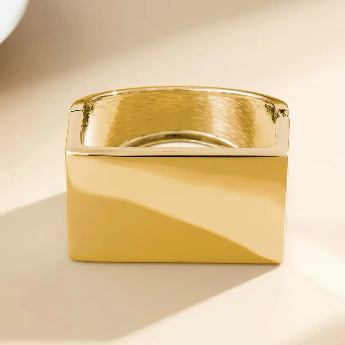 Vintage Thick Heavy Metal Simple Square Shaped Bangles Bracelets