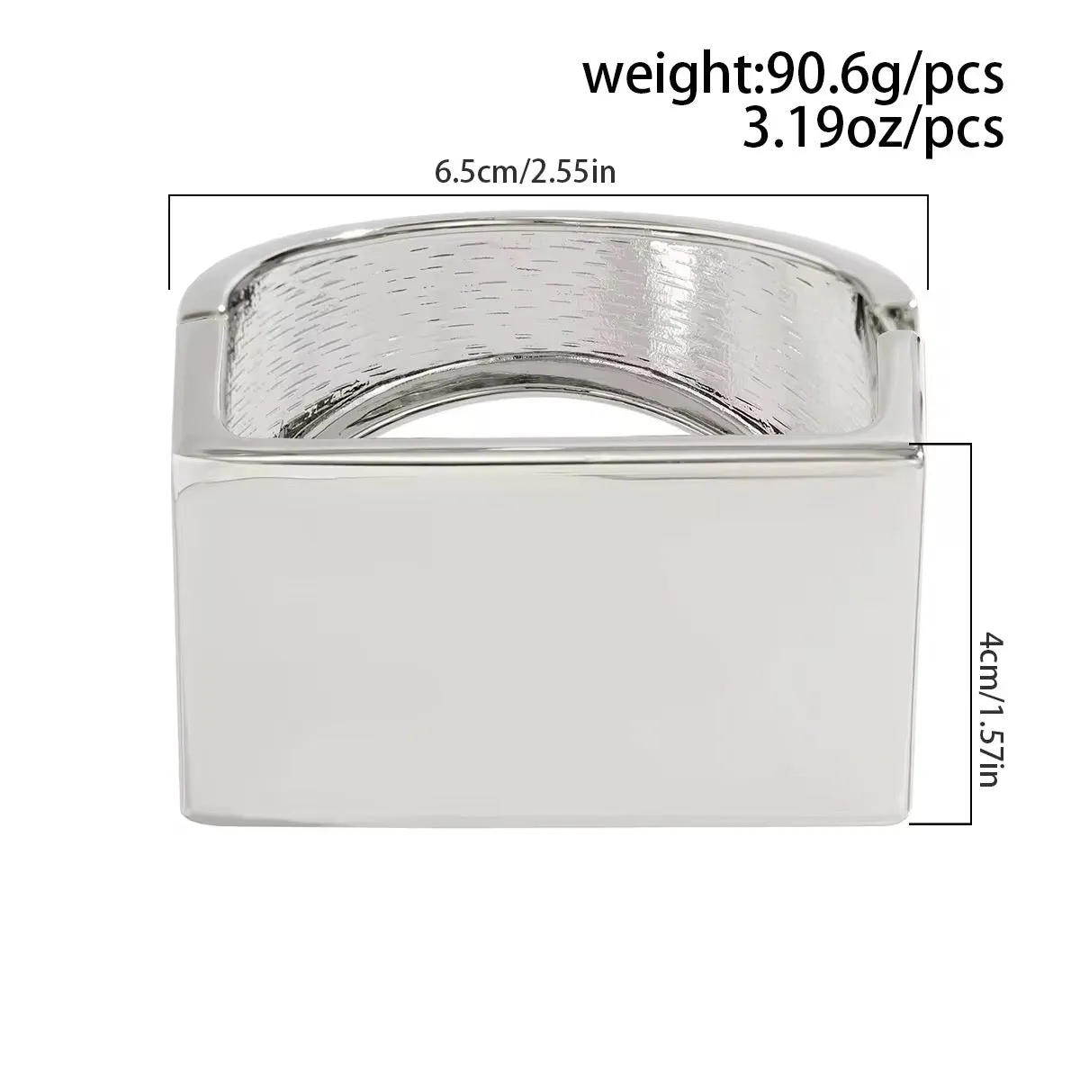 Vintage Thick Heavy Metal Simple Square Shaped Bangles Bracelets