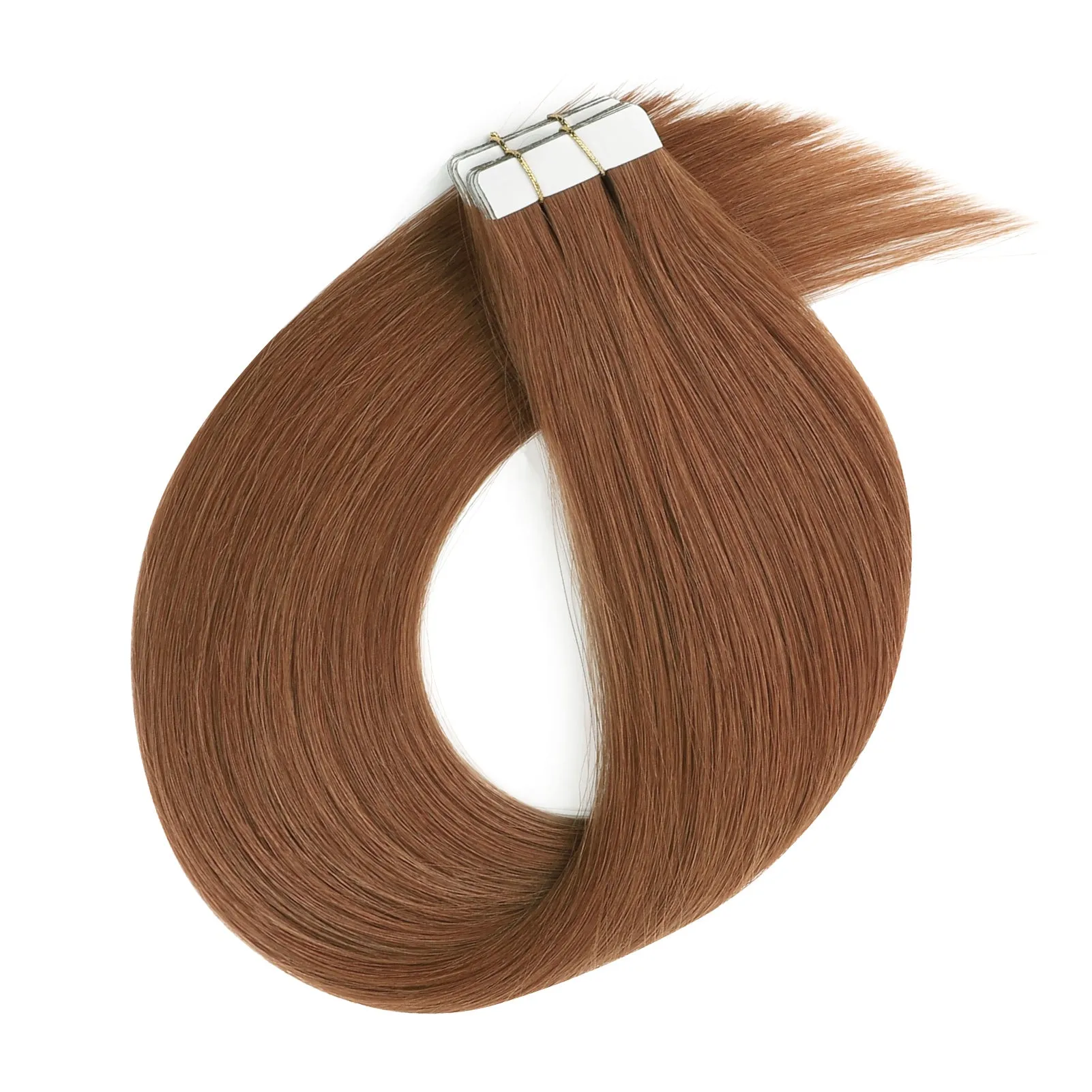 Virgin Invisible Tape in Hair Extensions Dark Auburn #33