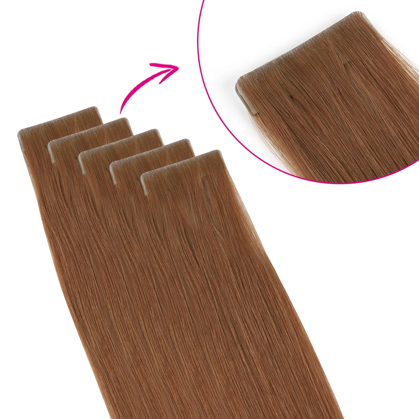 Virgin Invisible Tape in Hair Extensions Dark Auburn #33