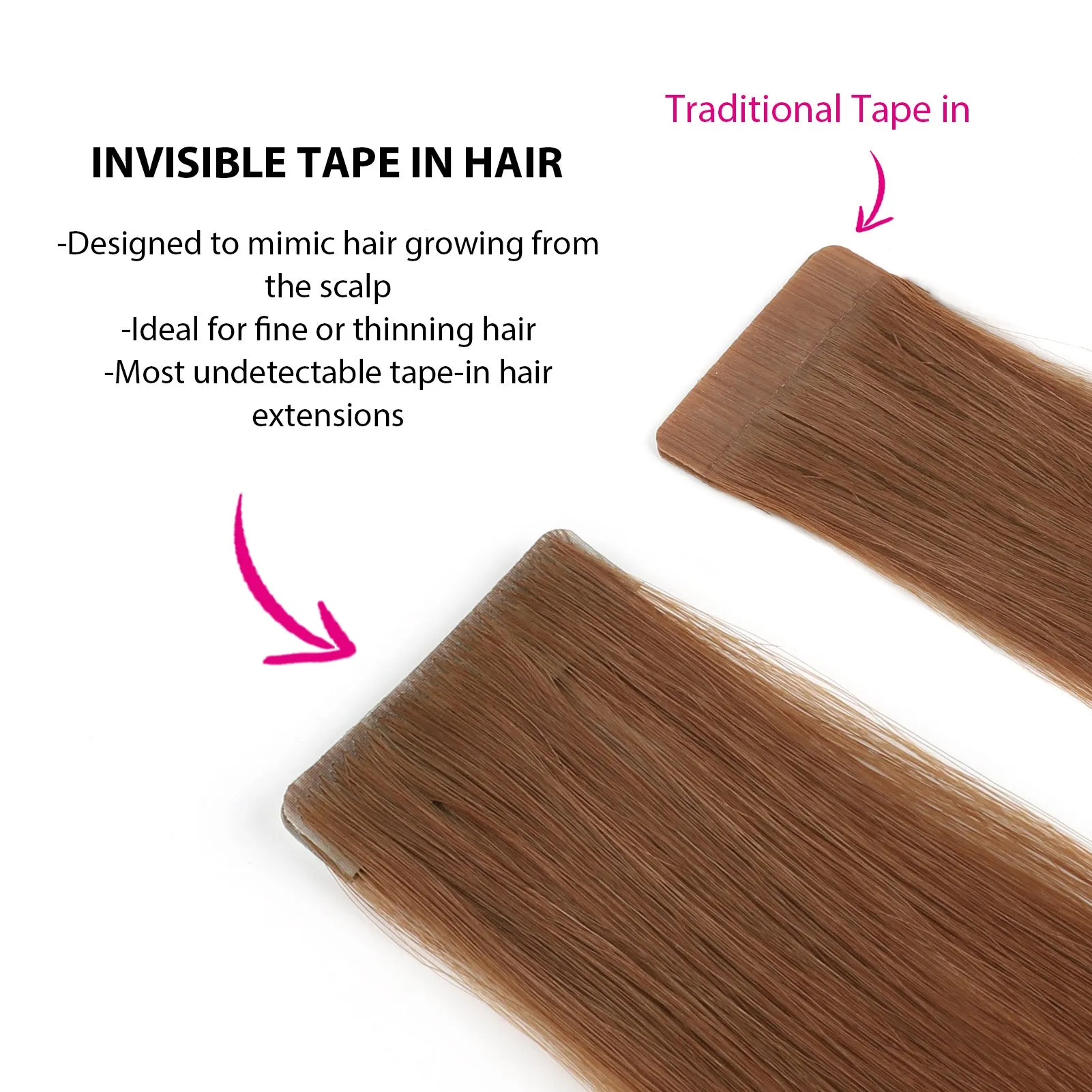 Virgin Invisible Tape in Hair Extensions Dark Auburn #33