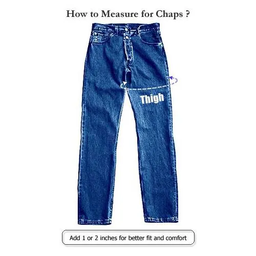VL812 Premium Cowhide Deep Pocket Leather Chaps
