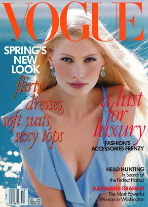 VOGUE US Magazine February 1997 KIRSTY HUME Kate Moss SHALOM HARLOW Carolyn Murphy