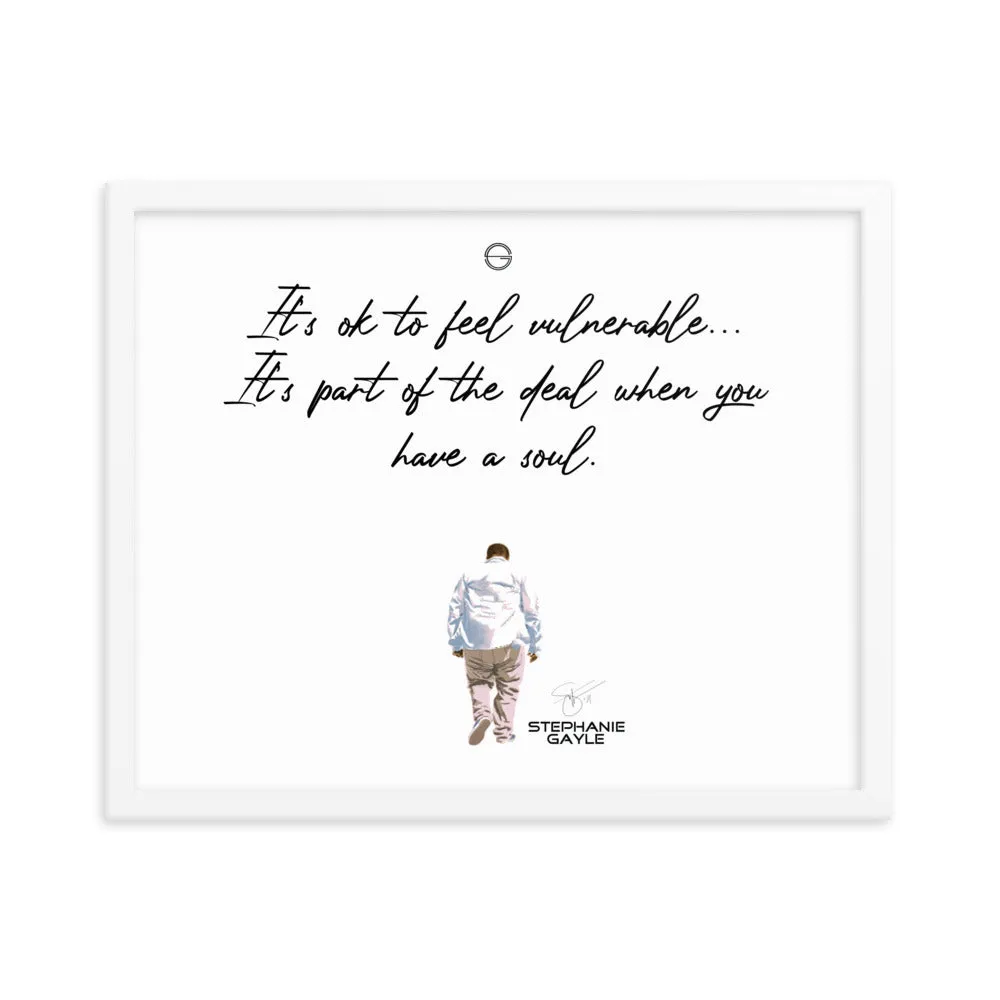 Vulnerable Black Type Lyric 1 Framed Poster