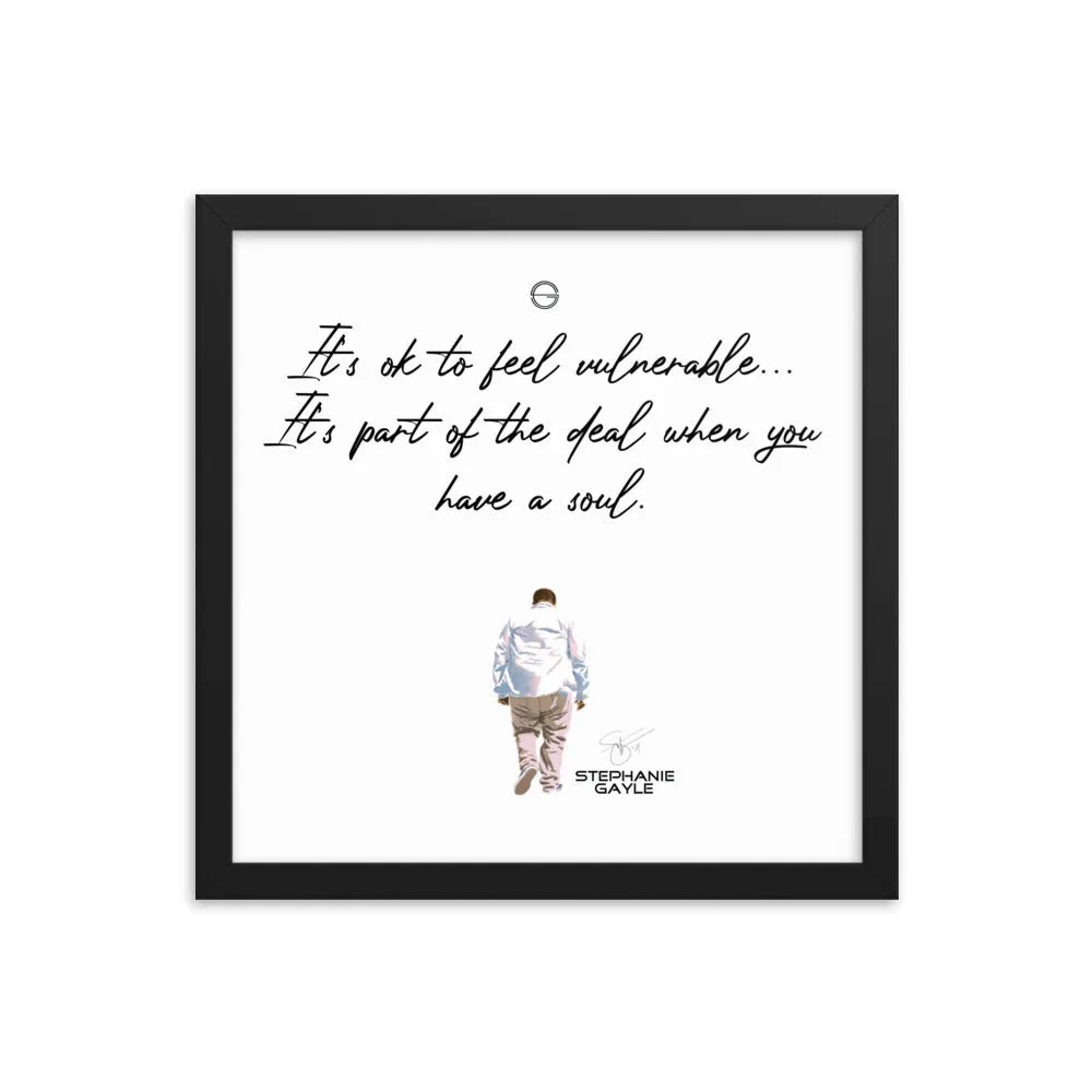 Vulnerable Black Type Lyric 1 Framed Poster