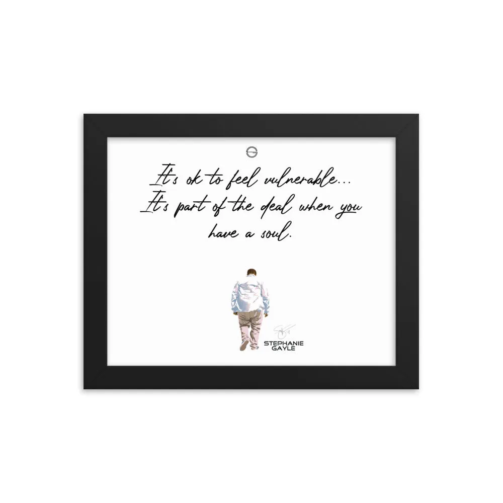 Vulnerable Black Type Lyric 1 Framed Poster