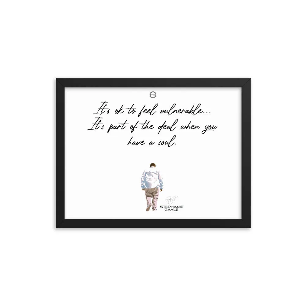 Vulnerable Black Type Lyric 1 Framed Poster