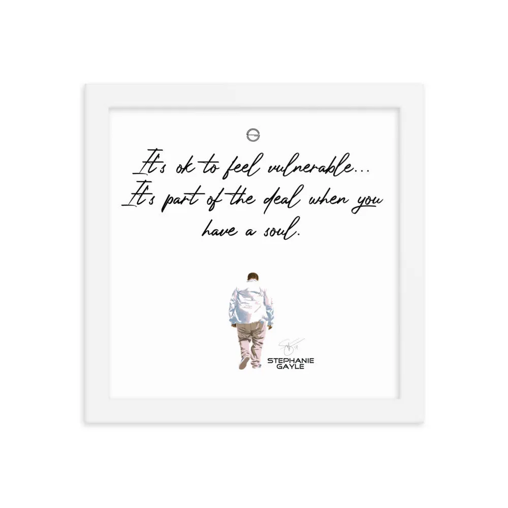 Vulnerable Black Type Lyric 1 Framed Poster