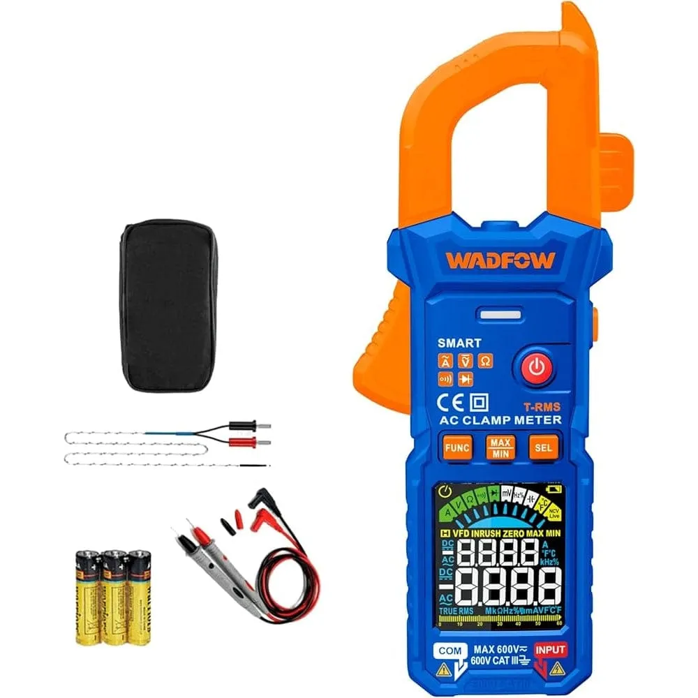 Wadfow Digital AC Clamp Meter 6000 Counts 600A - WDM6505