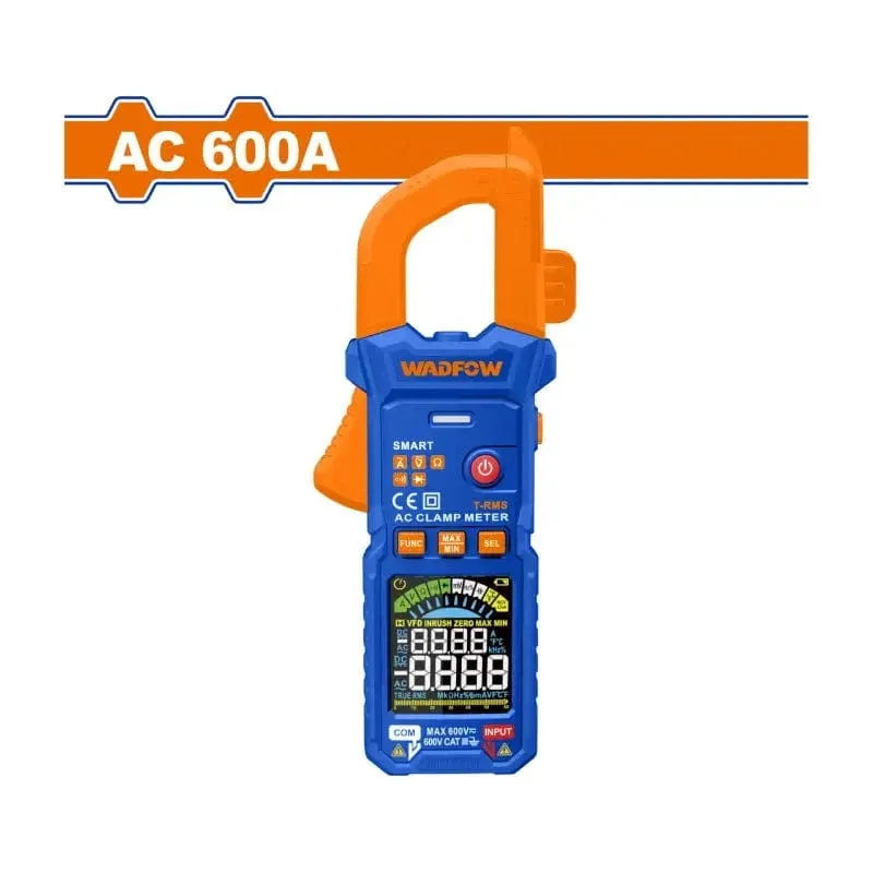 Wadfow Digital AC Clamp Meter 6000 Counts 600A - WDM6505
