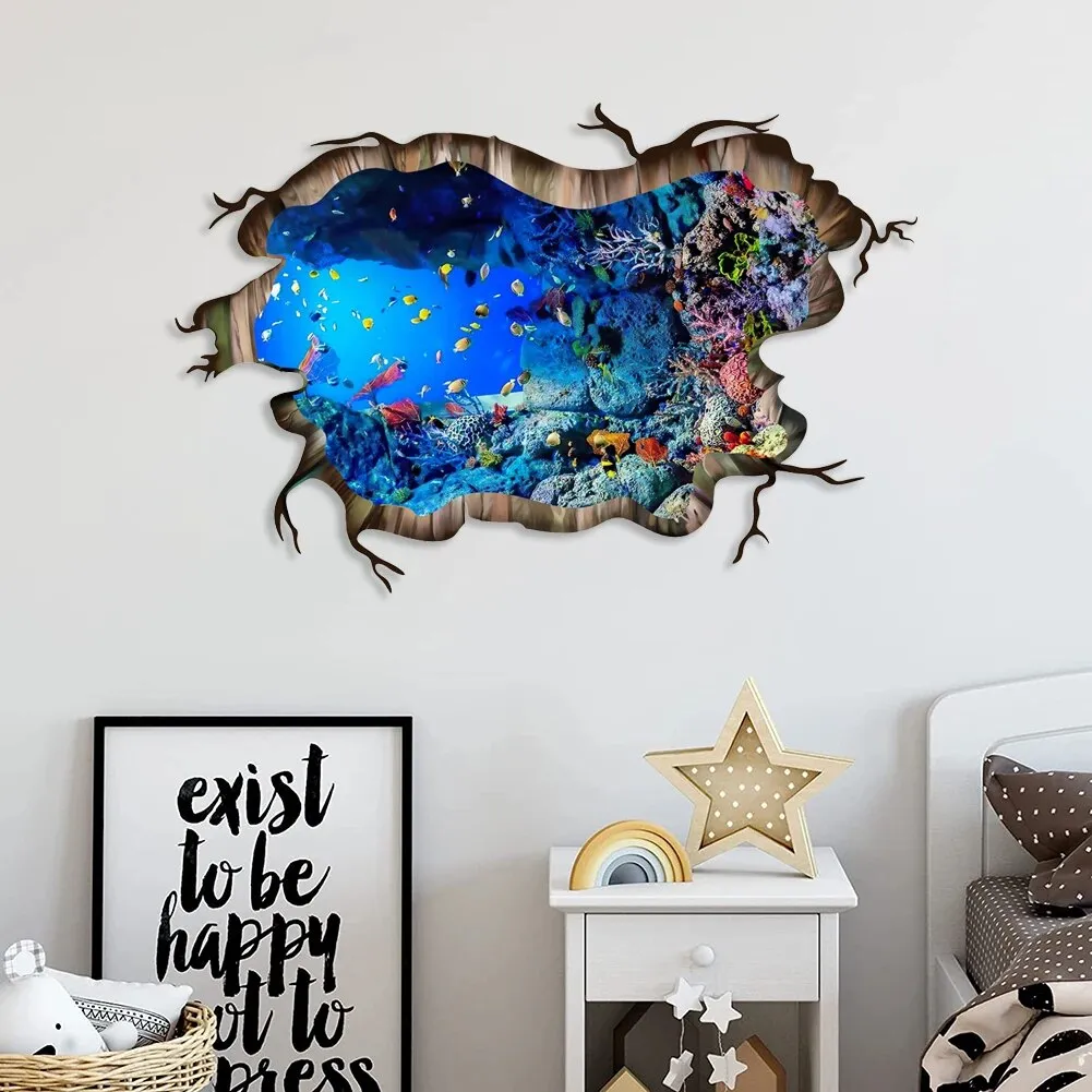 Wall Sticker: Crack to Underwater World