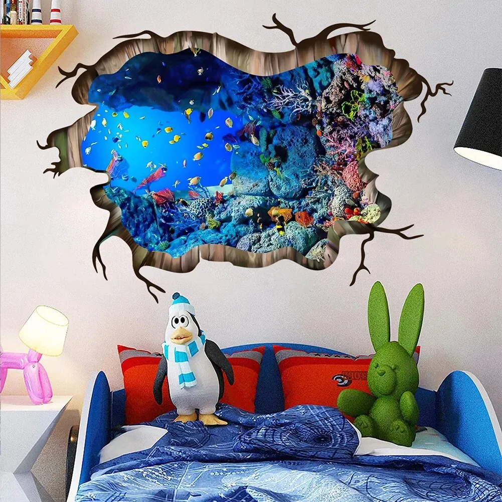 Wall Sticker: Crack to Underwater World