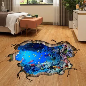 Wall Sticker: Crack to Underwater World