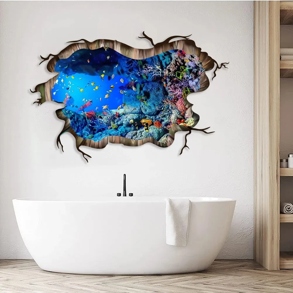 Wall Sticker: Crack to Underwater World