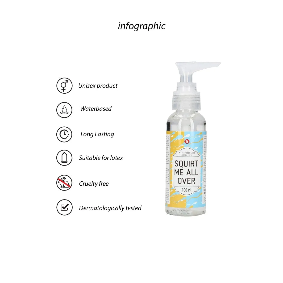 Water Based Lubricant 100ml - Squirt Me All Over Gel