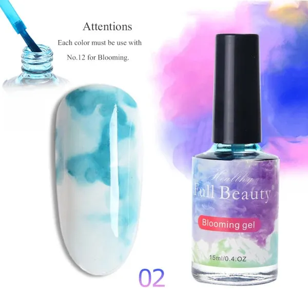 Watercolor Ink Nail Polish Gel Paint Smoke Blooming Effect Hybrid Varnish Amber Gradiet Marble Lacquer Manicure Decoration LE895