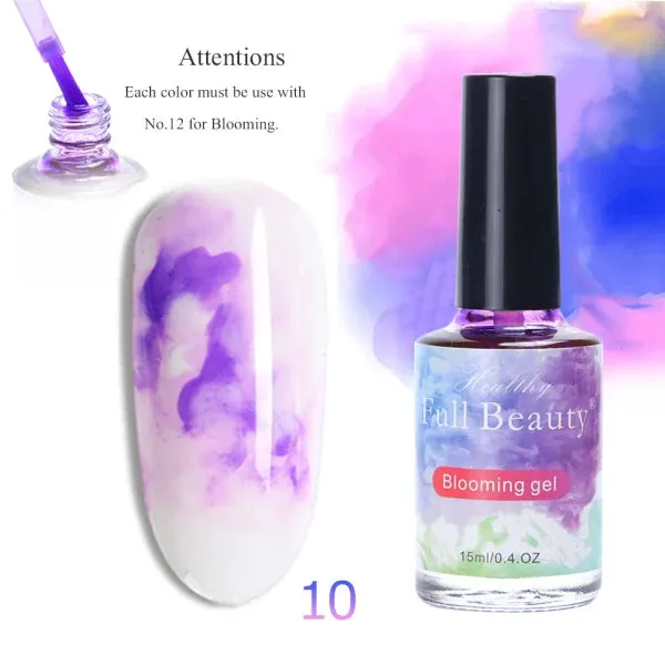 Watercolor Ink Nail Polish Gel Paint Smoke Blooming Effect Hybrid Varnish Amber Gradiet Marble Lacquer Manicure Decoration LE895
