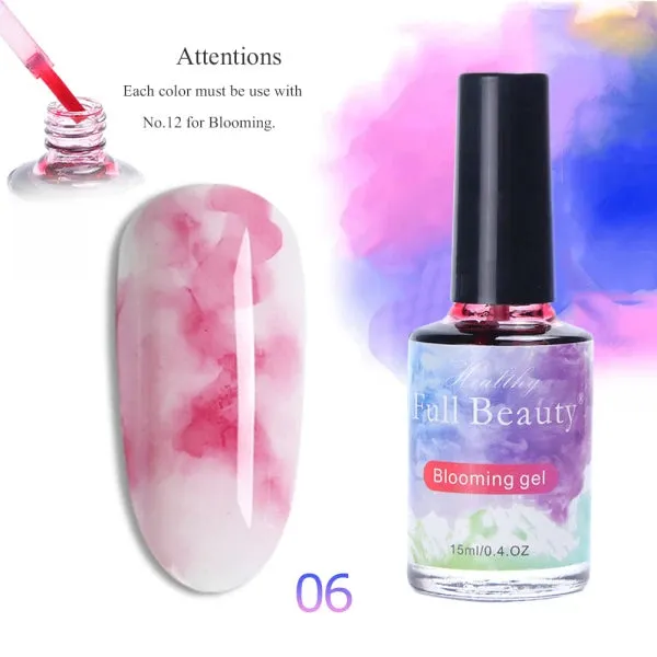 Watercolor Ink Nail Polish Gel Paint Smoke Blooming Effect Hybrid Varnish Amber Gradiet Marble Lacquer Manicure Decoration LE895