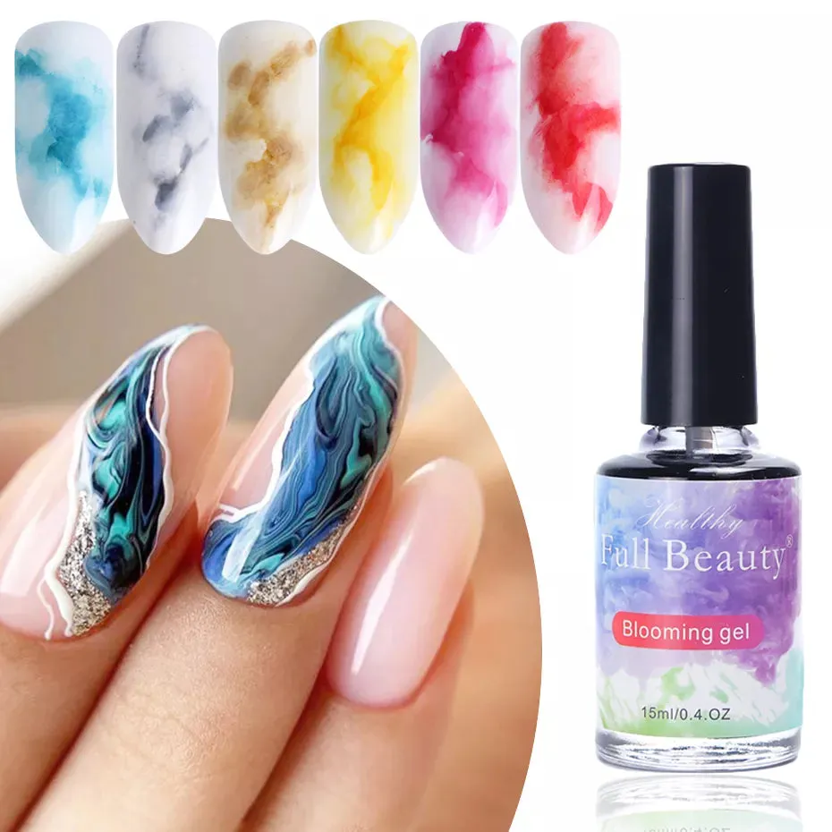 Watercolor Ink Nail Polish Gel Paint Smoke Blooming Effect Hybrid Varnish Amber Gradiet Marble Lacquer Manicure Decoration LE895