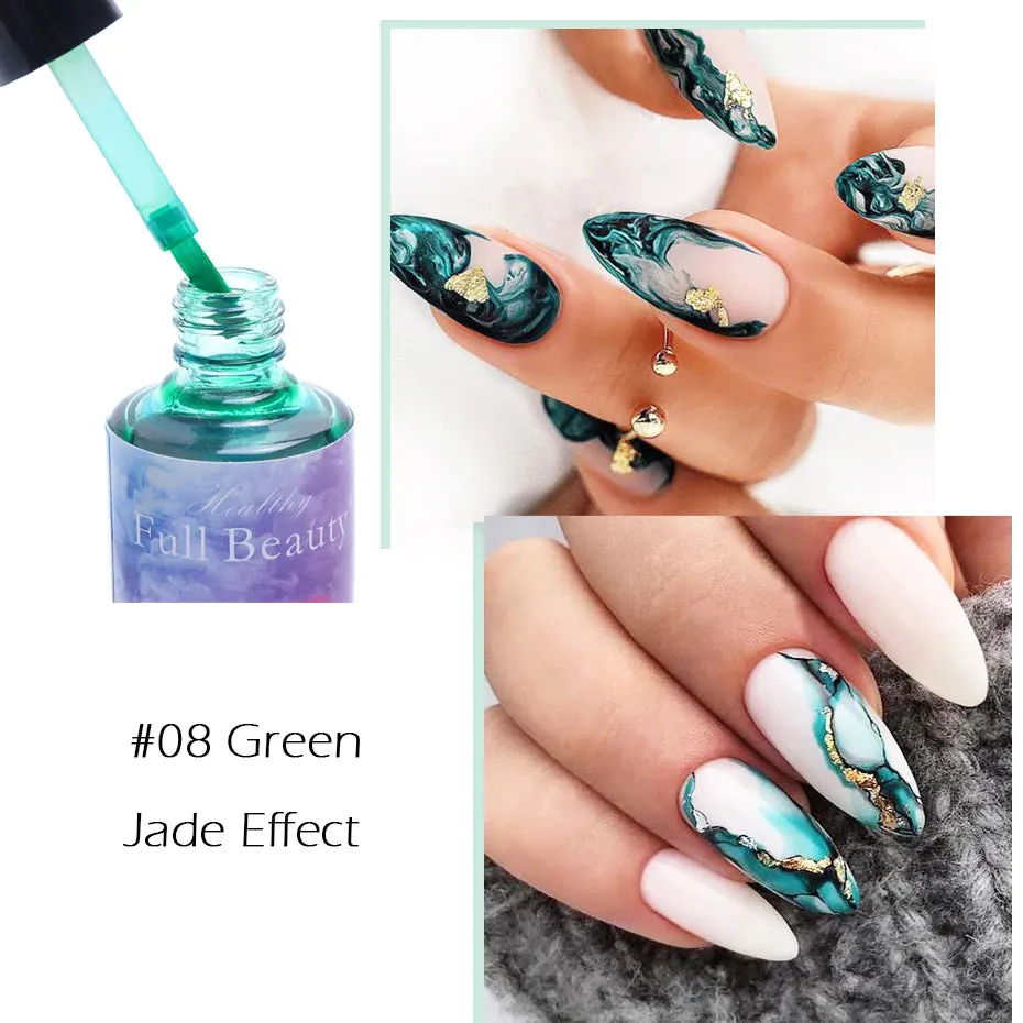 Watercolor Ink Nail Polish Gel Paint Smoke Blooming Effect Hybrid Varnish Amber Gradiet Marble Lacquer Manicure Decoration LE895