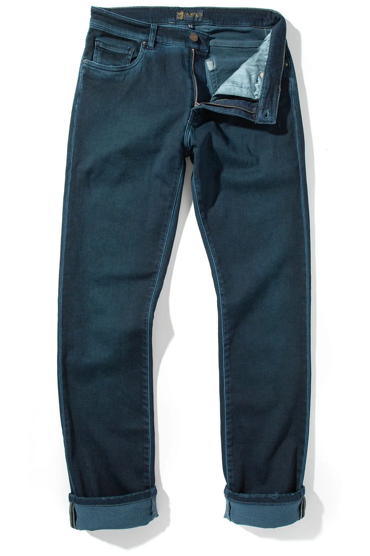 Waylon Over-Dyed Stretch Denim In Petroleo