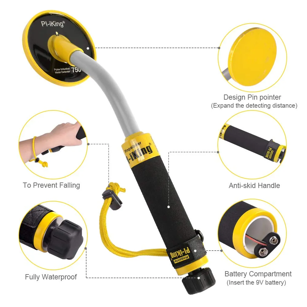 Wedigout Underwater Metal Detector Handheld, 100 Feet Fully Waterproof Metal Detector for Adults, Lightweight Small Gold Finder Metal Detector for Scuba Diving Beach Backyard Seach for Treasure